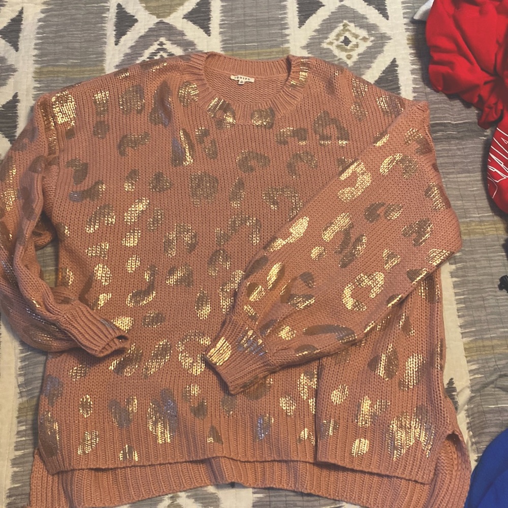 Pink leopard sweater